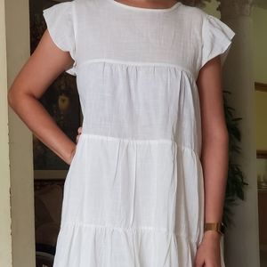 White Linen Flowy dress
